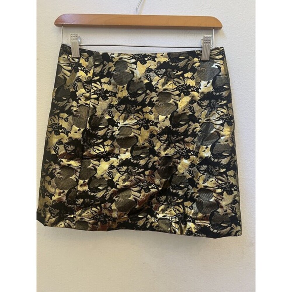 NWT AQUA GOLD BLACK A-LINE SKIRT SIZE SMALL (L6)